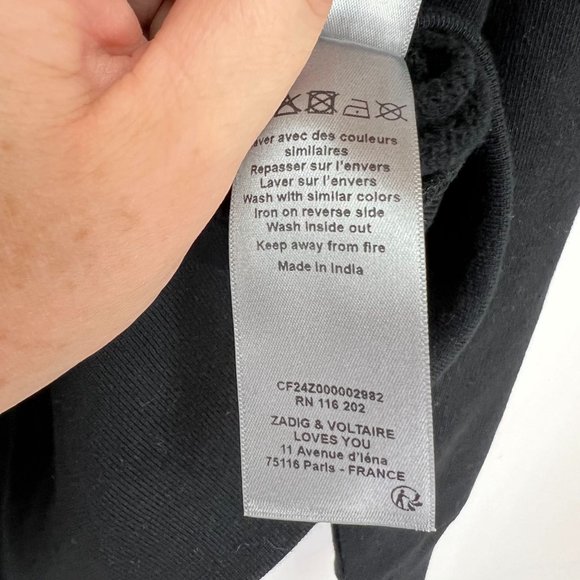 NEW Zadig & Voltaire Women's Size M Upper Rock & Roll Rhinestone Sweatshirt - Picture 8 of 8